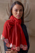 Garden Fringe Embroidered Wool Silk Stole
